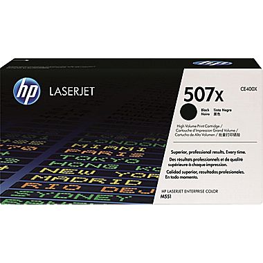HP 507X Black Toner Cartridge (CE400X), High Yield